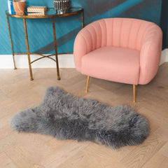 Grey sheepskin rug
