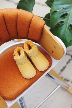 Mustard baby booties