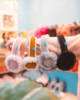 Pink sheepskin ear muffs*