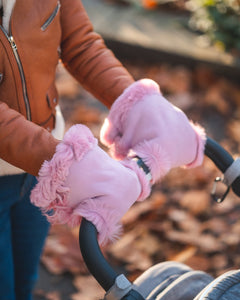 Pink Sheepskin Pram Hand Warmer