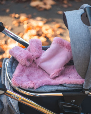 Pink Sheepskin Pram Hand Warmer