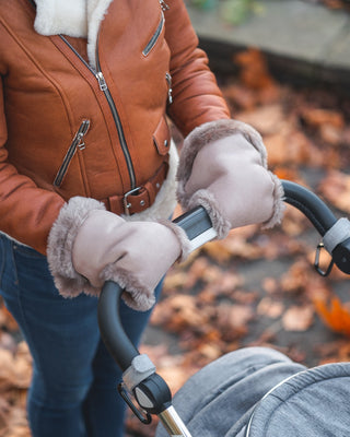 Stone Sheepskin Pram Hand Warmer
