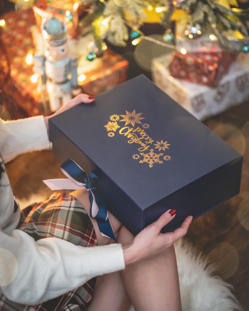 Merry Christmas rose gold box