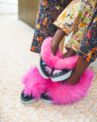 Poppy Sheepers women and child matching slippers