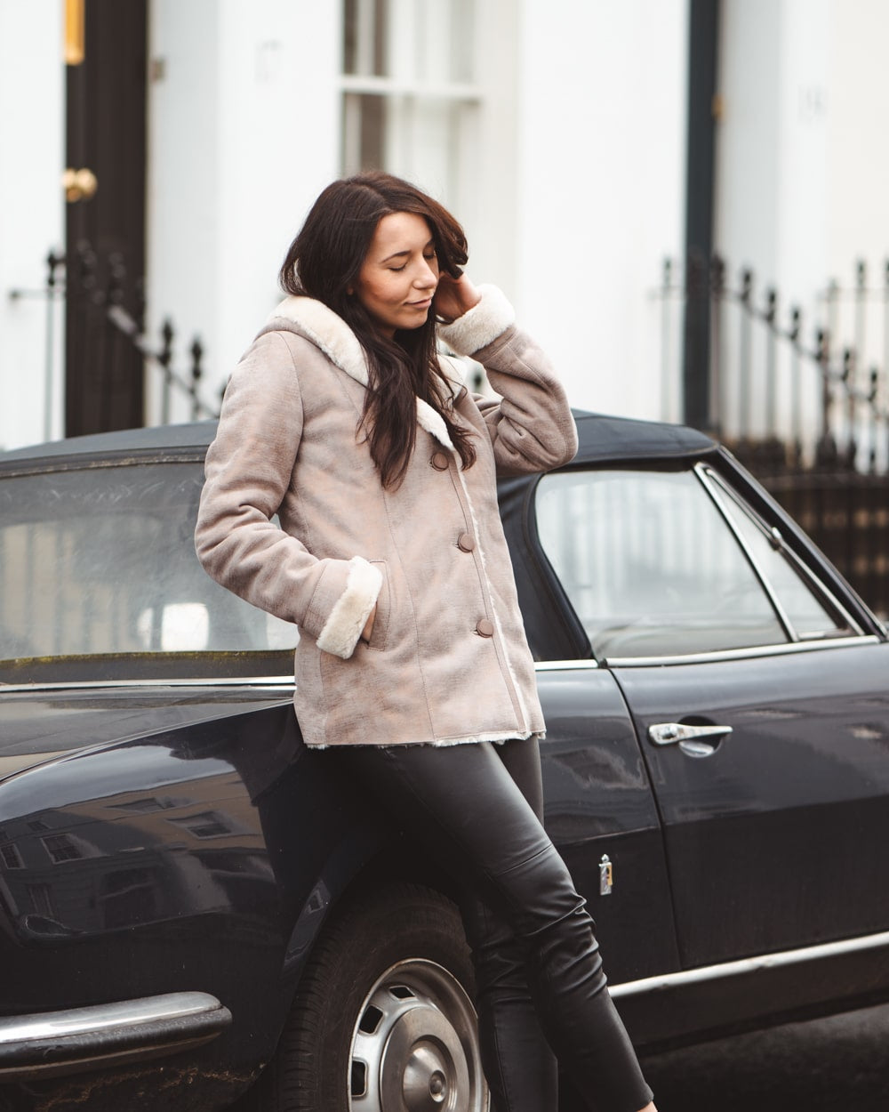 Silver shearling jacket