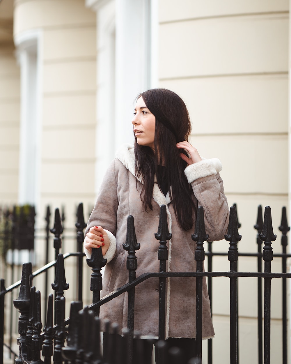 Silver shearling jacket
