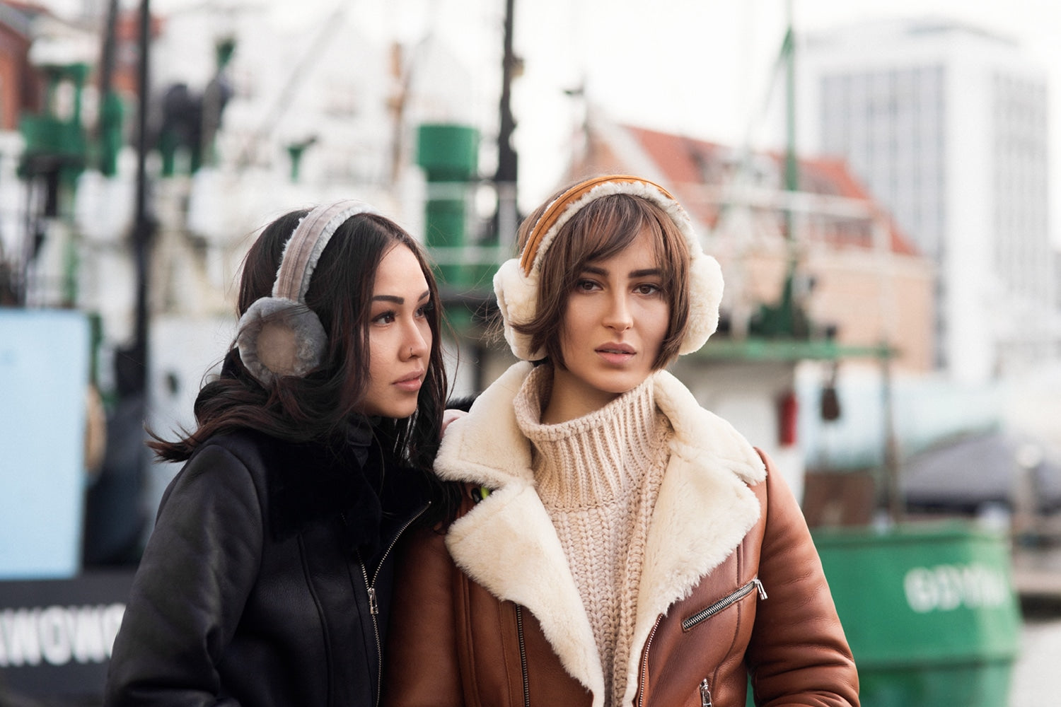 Chestnut sheepskin ear muffs