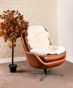 White sheepskin rug