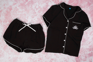 Classic Short Sleeve Black Pyjama Shirt