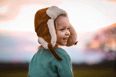 Children’s Chestnut Sheepskin Aviator Hat