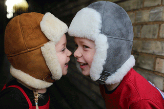 Children’s grey Sheepskin Aviator Hat