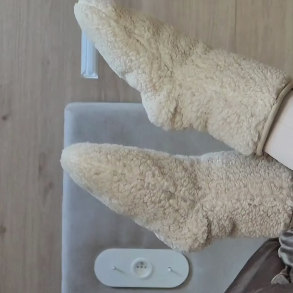 Merino Wool Sleep Socks | Warm Bed Socks for Cold Feet | Cozy Non-Slip House Socks UNISEX